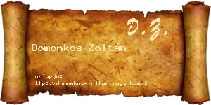 Domonkos Zoltán névjegykártya